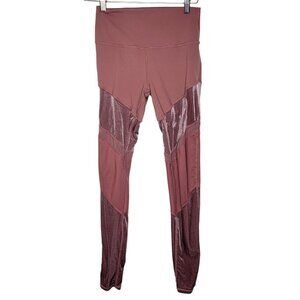 Alo Medium Alosoft Leggings Velvet Mesh Mauve‎ Pink Women's Athletic Sheila